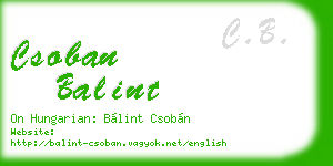 csoban balint business card