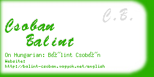 csoban balint business card